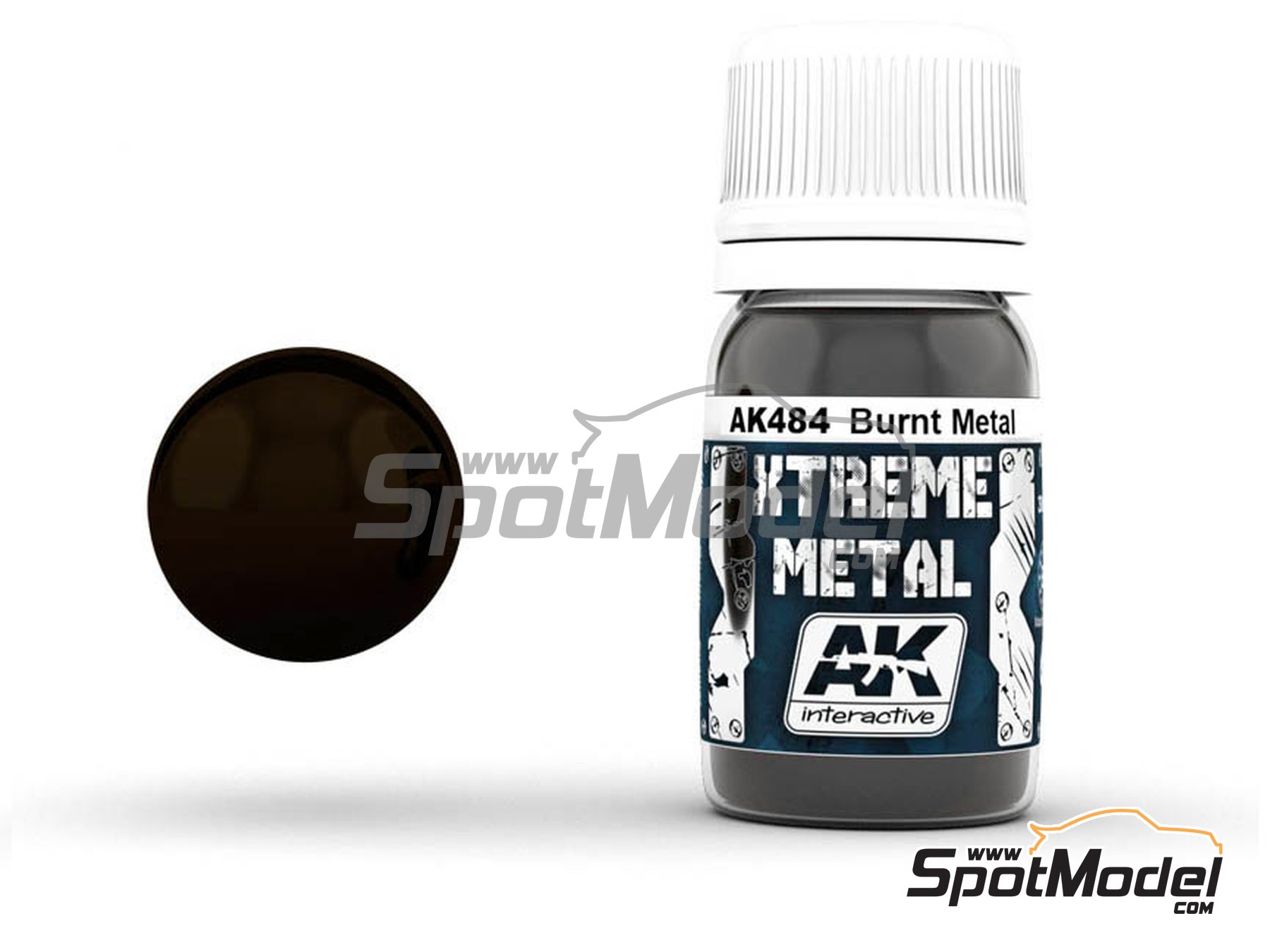 AK Interactive AK484: Xtreme metal paint Burnt metal 1 x 30ml (ref